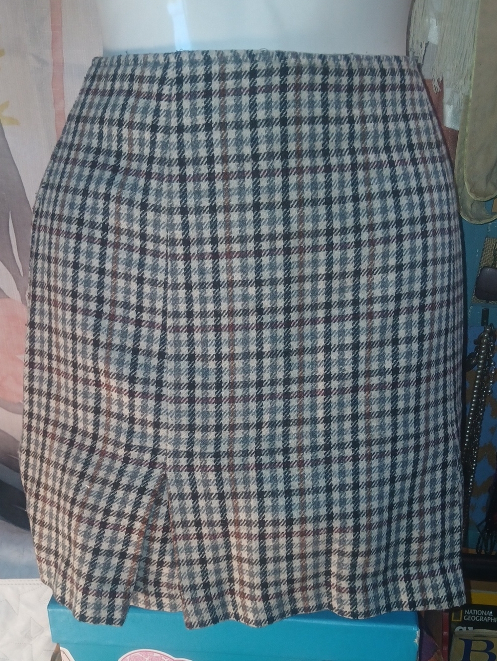 Y2K Vintage Star C.C.C. Tailored Plaid Pencil Skirt 11